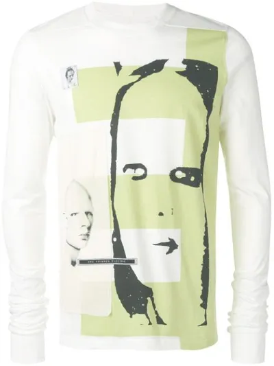 Rick Owens Drkshdw Patch Printed Sweatshirt In White