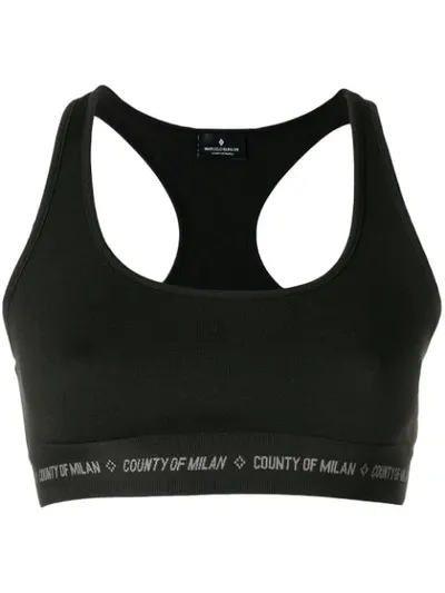 Marcelo Burlon County Of Milan Logo Sports Bra In Black