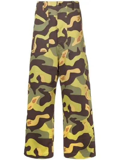 Junya Watanabe Camouflage Print Trousers In Green