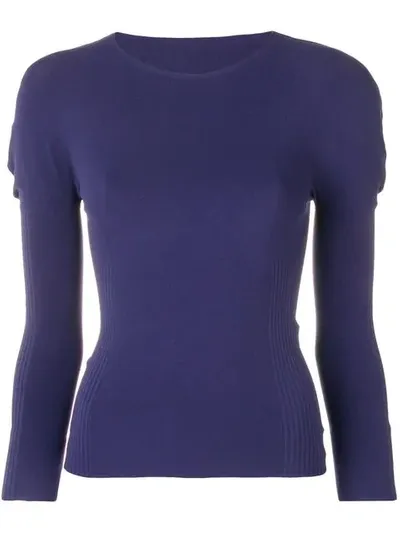 Issey Miyake Stretch Fit Sweater In Blue