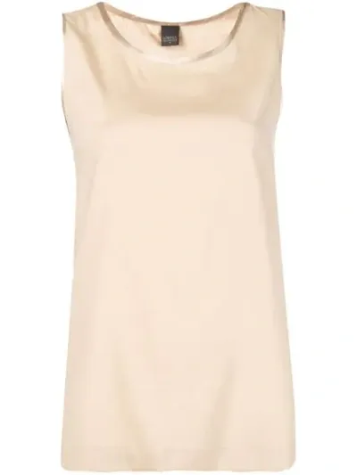 Lorena Antoniazzi Sheen Trim Tank Top In Neutrals