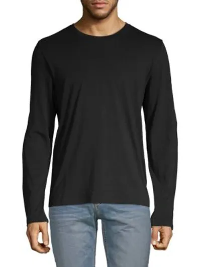 Vince Long-sleeve Cotton Pocket Tee In Black