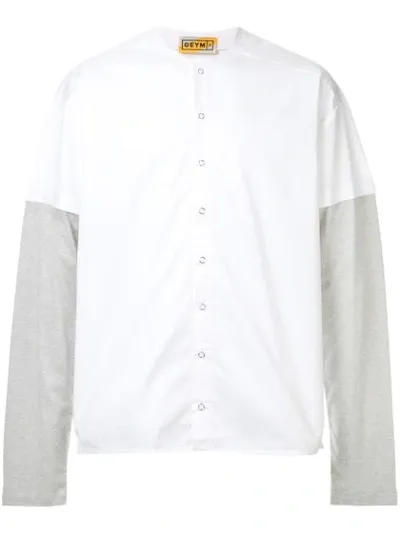 Geym Double-sleeve Oversized Shirt In White