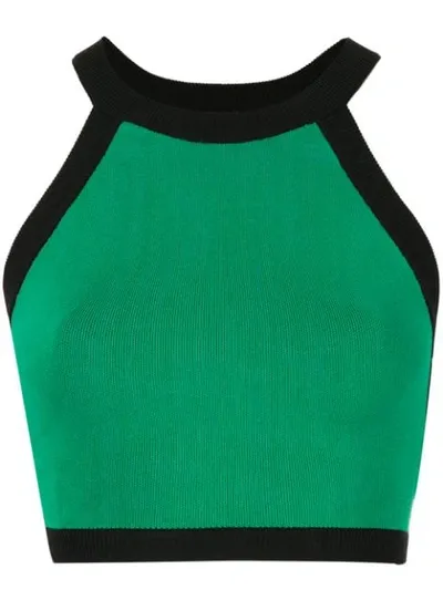 Nagnata Strap Back Crop Sports Top In Green