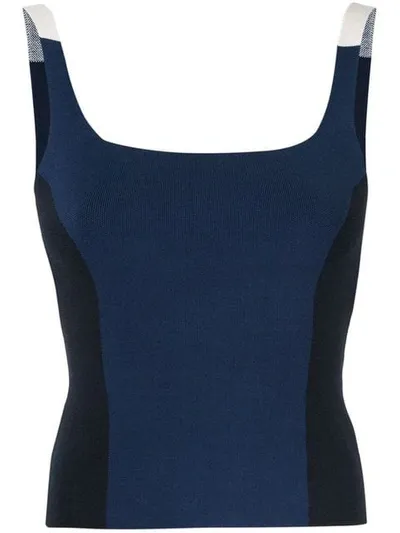 Nagnata Colour Block Tank Top In Navy Indigo Cream