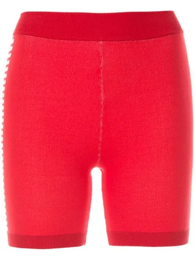 Nagnata Bodhi Side Stripe Biker Shorts In Red