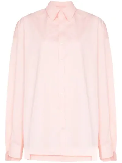 Y/project Oversized Double-layer Cotton Shirt In Orange