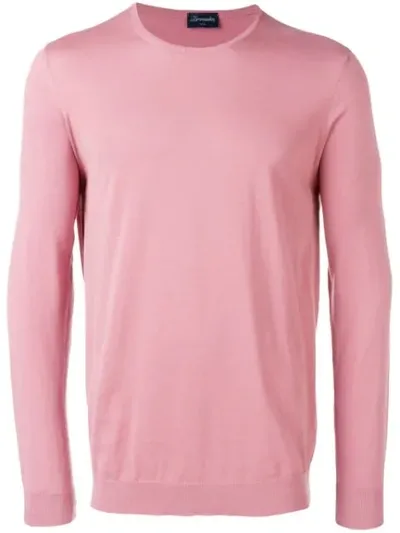 Drumohr Classic Jersey Sweater In Pink