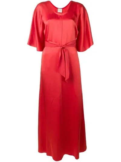 Forte Forte Belted Maxi Dress In Red