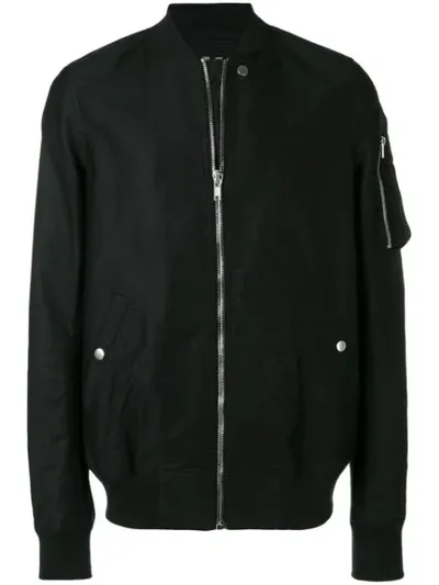 Rick Owens Drkshdw Zipped Bomber Jacket In Black