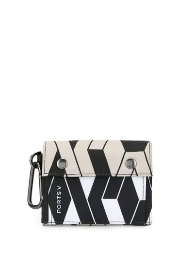 Ports V Logo Print Flap Wallet In Multicolour