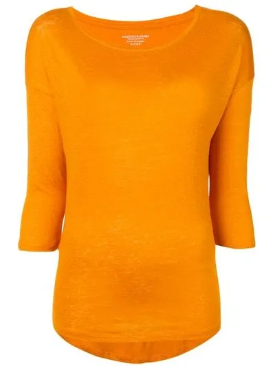 Majestic Round Neck Jumper In Orange