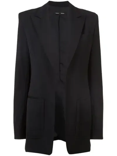 Proenza Schouler Stretch Wool Long Blazer In Black