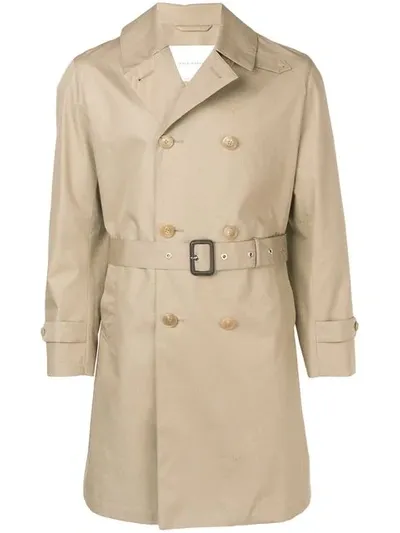 Mackintosh Storm System Cotton Short Trench Coat In Brown