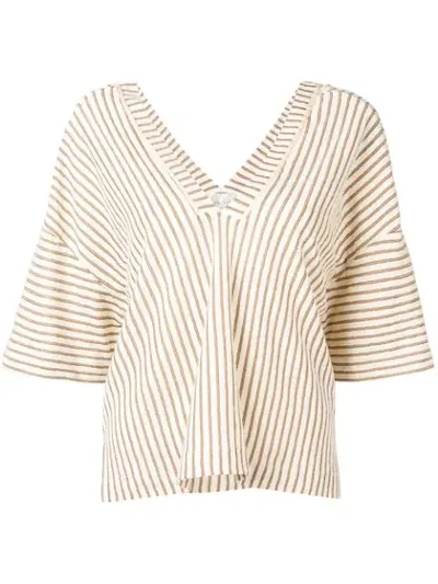 Forte Forte Striped Blouse In Neutrals