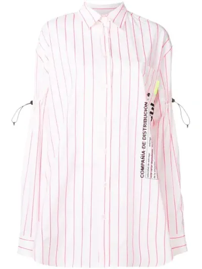 Marcelo Burlon County Of Milan Stripe Script Shirt In White