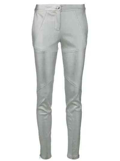 Yves Salomon Stretch Leather Leggings In Metallic