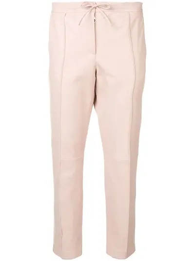 Yves Salomon Lightweight Tuxedo Stripe Pants In Pink