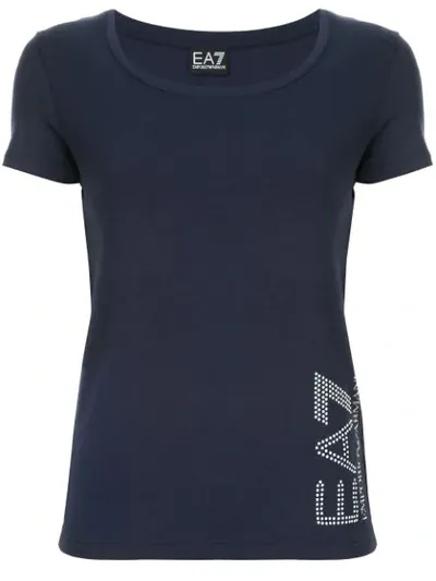 Ea7 Scoop Neck T-shirt In Blue