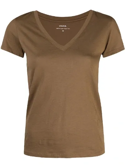 Vince Classic Short-sleeve T-shirt In Brown