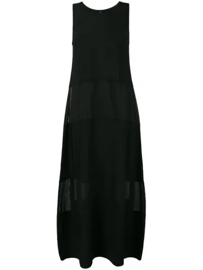 Pierantoniogaspari Panelled Long Dress In Black