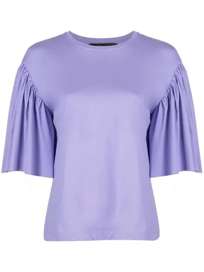 Federica Tosi Bell Sleeve Shirt In Blue