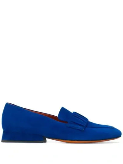 Santoni Ruched Detail Loafers In Blue