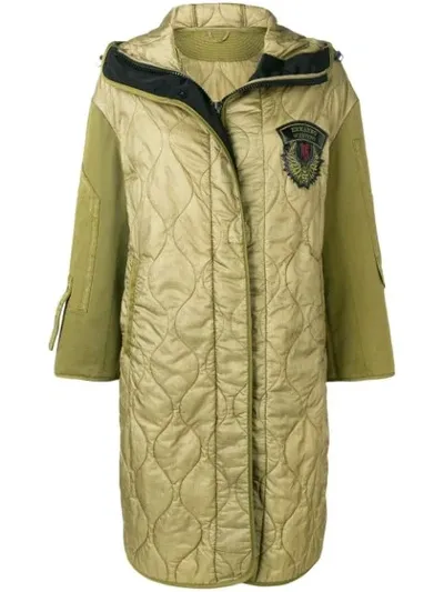 Ermanno Scervino Quilted Parka Coat In Green