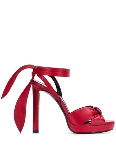 Saint Laurent Hall Sandals In Red