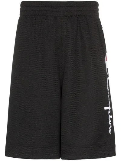 Champion Logo Embroidered Track Shorts In Black