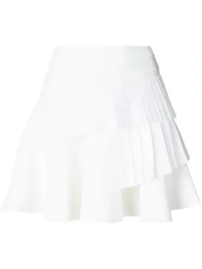 Victoria Victoria Beckham Ruffled Mini Skirt In White