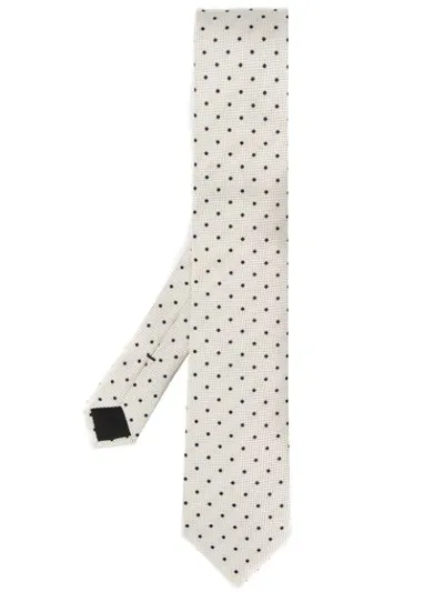 Hugo Boss Polka Dot Patterned Tie In White