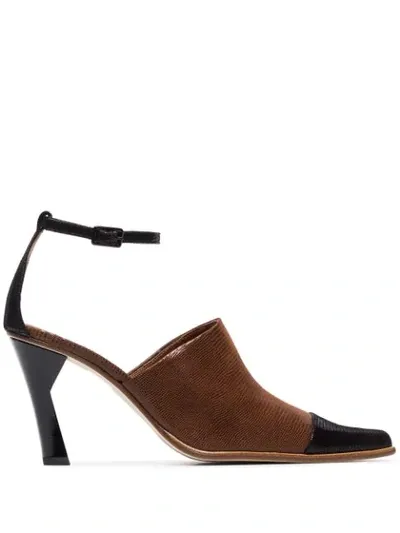 Rejina Pyo Estelle 85 Sculpted Heel Pumps In Brown