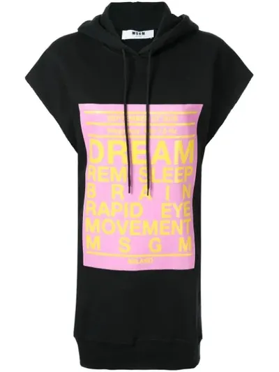 Msgm Logo Hoodie In Black