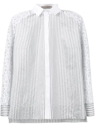 D-exterior Striped Shirt In White