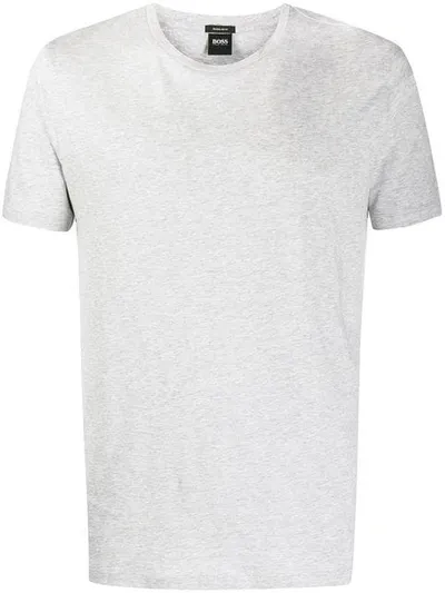 Hugo Boss Melange Round Neck T-shirt In Grey