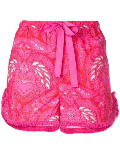 Figue Pascal Batik Print Shorts In Pink