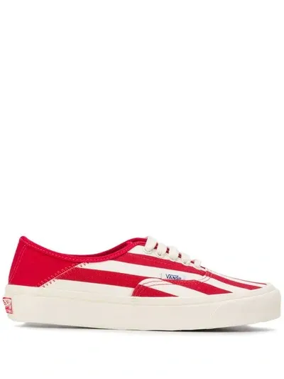 Vans Striped Sneakers In Red