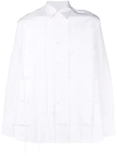 Comme Des Garçons Homme Deux Embroidered Long-sleeve Shirt In White