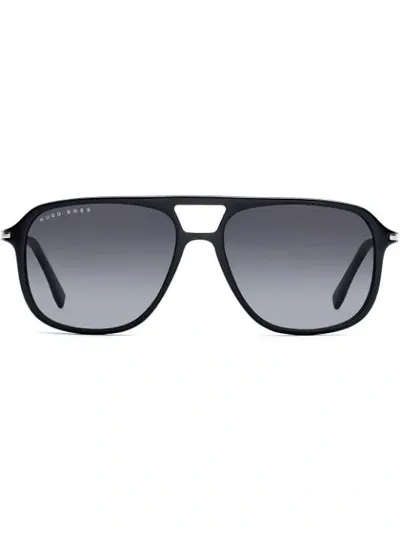 Hugo Boss Aviator Framed Sunglasses In Black