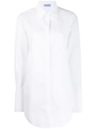 Mugler Cummerbund Back Strap Shirt In White