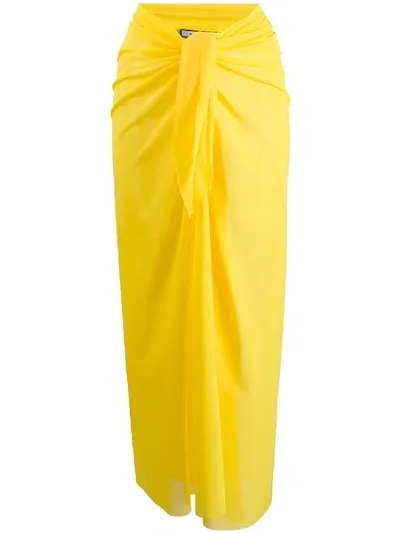 Fisico Knot Detail Sarong Skirt In Yellow