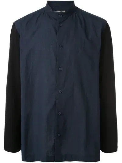 Issey Miyake Mandarin Style Shirt In Blue