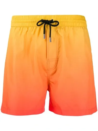 Iceberg Logo Print Swim Shorts In Yellow