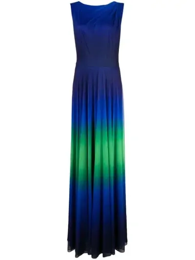 Tadashi Shoji Ombré Evening Dress In Blue