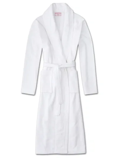 Derek Rose Women's Bathrobe Triton 10 Terry Cotton White