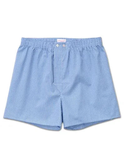 Derek Rose Gingham Cotton Boxer Shorts In Blue