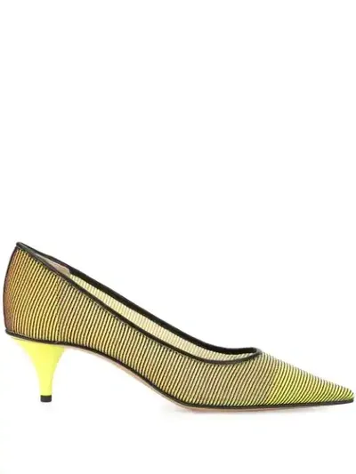 Premiata Ribbed Detail Pumps In Yellow