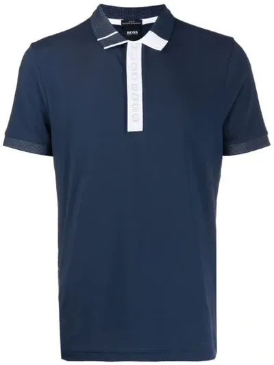 Hugo Boss Contrast Polo Shirt In Blue