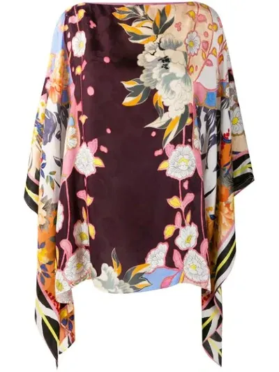 Etro Printed Poncho In Pink